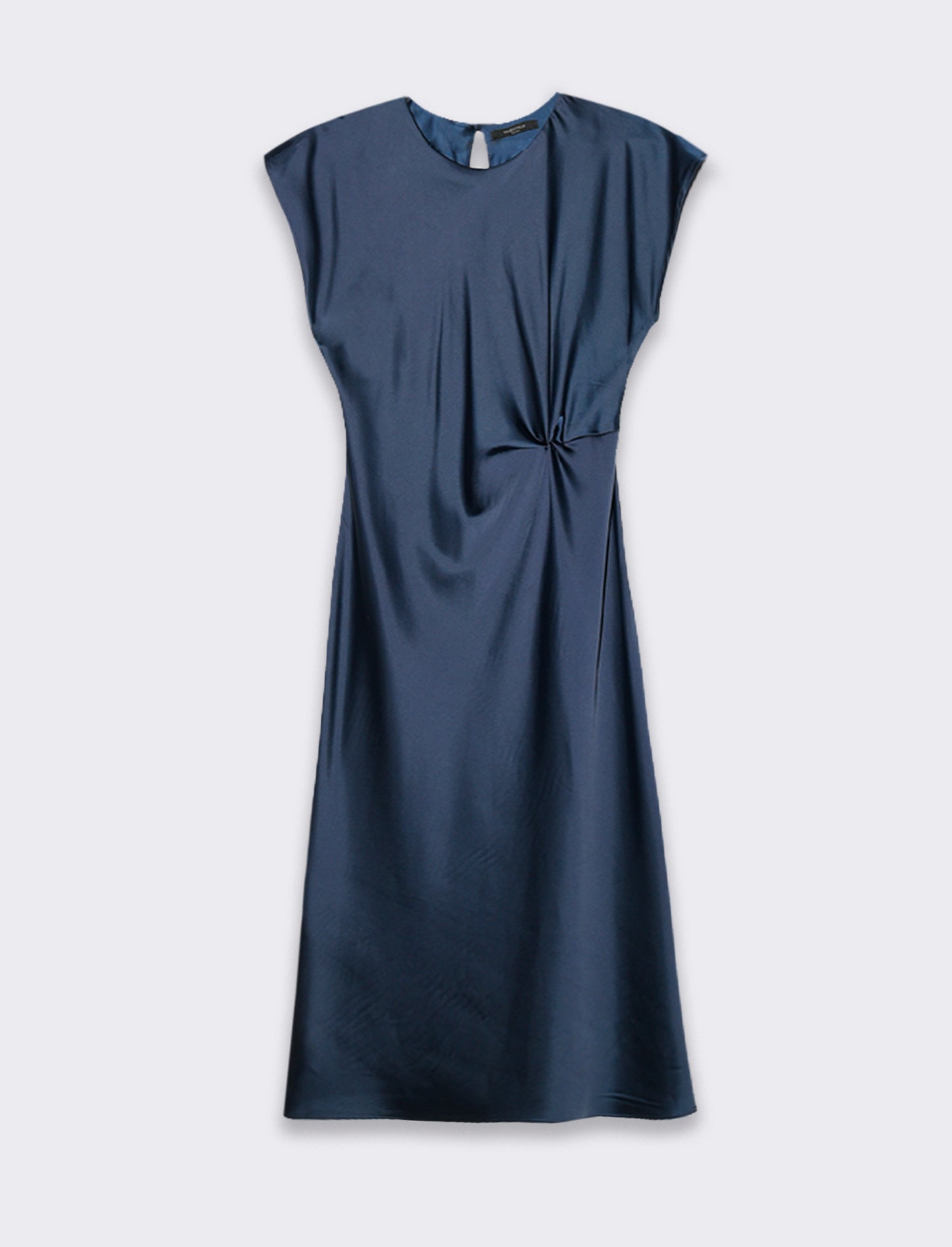 Vestito smanicato di raso - Blu