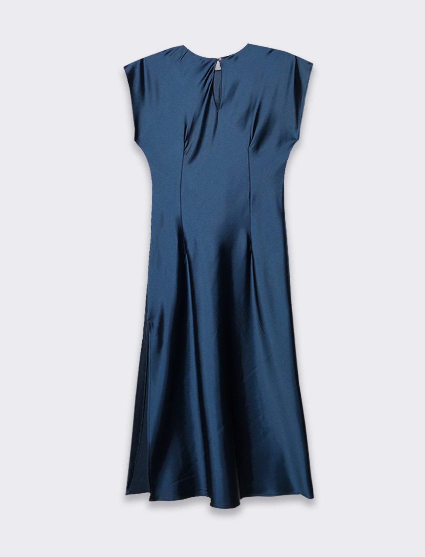 Vestito smanicato di raso - Blu