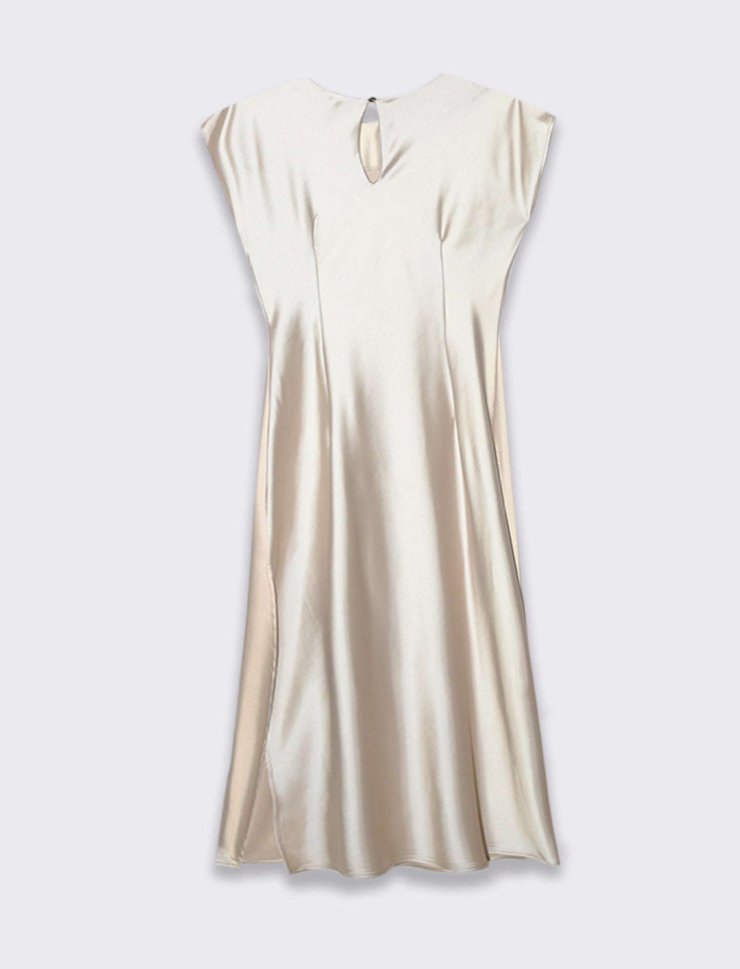 Vestito smanicato di raso - Bianco burro