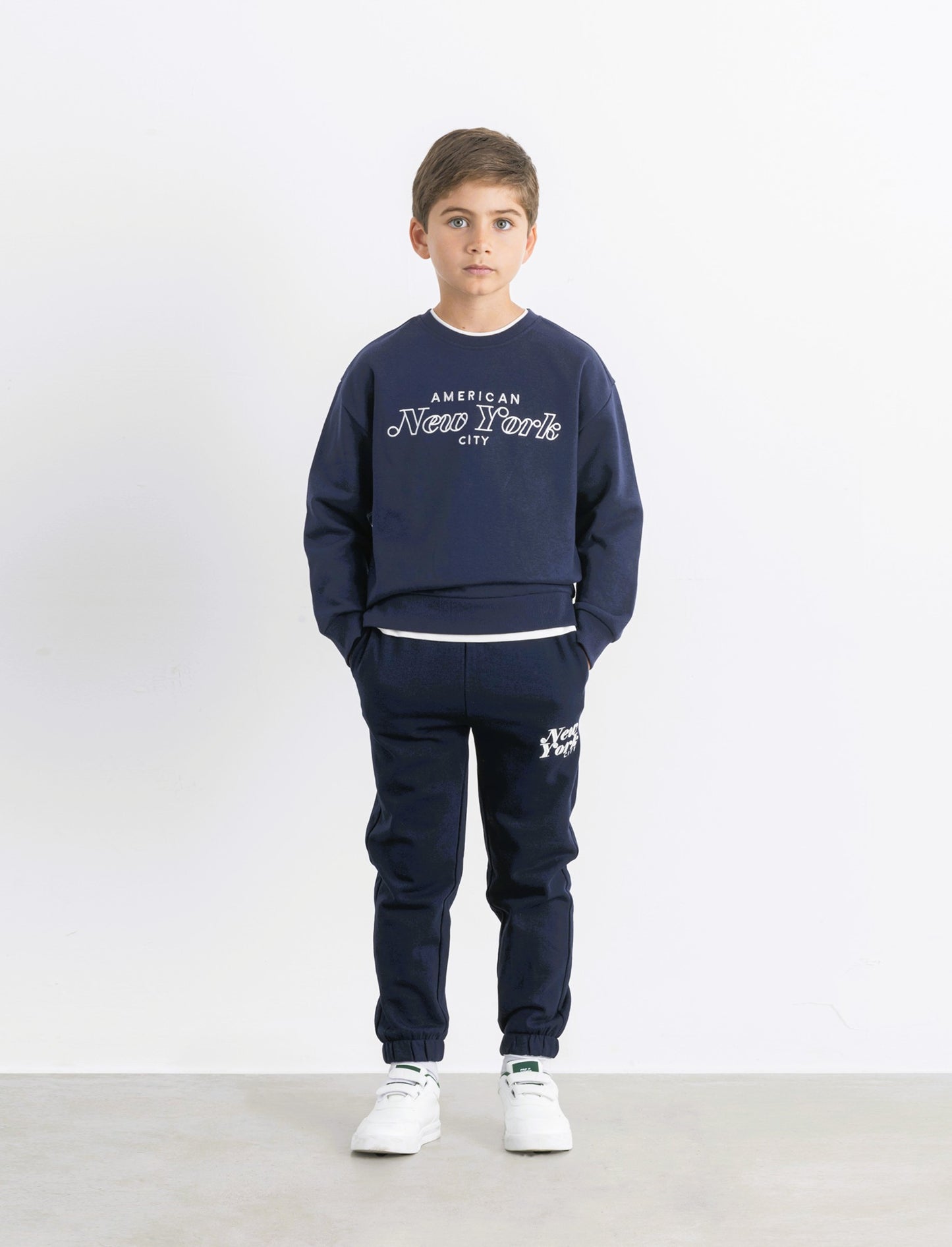 FELPA GIROCOLLO CON APPLICAZIONE - Blu