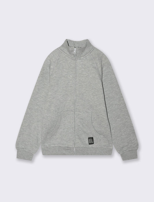 FELPA CON ZIP - Grigio mel.