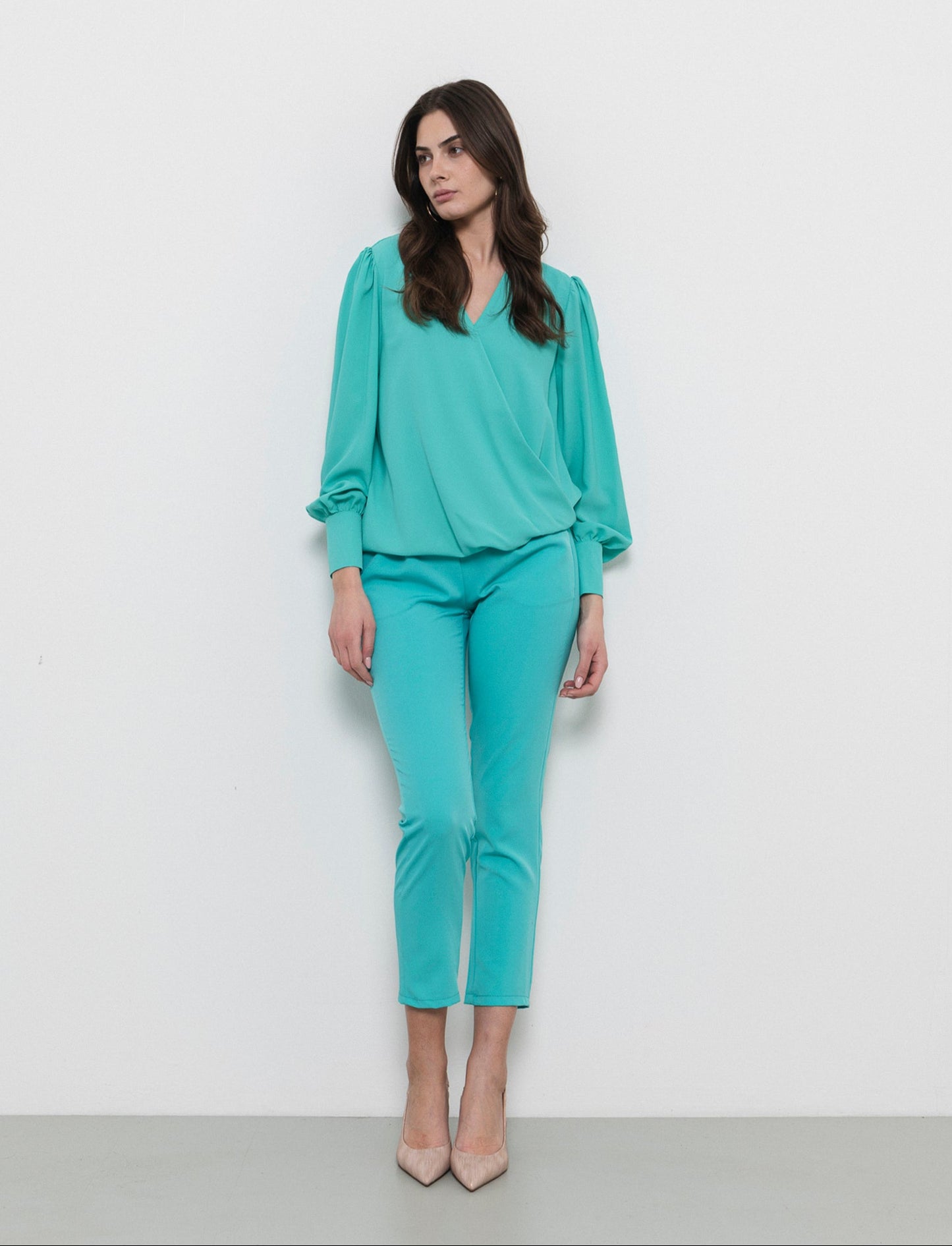 Pantalone regular fit da donna - Verde acqua