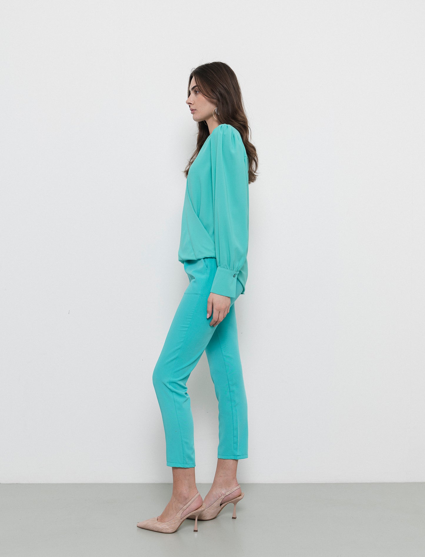 Pantalone regular fit da donna - Verde acqua