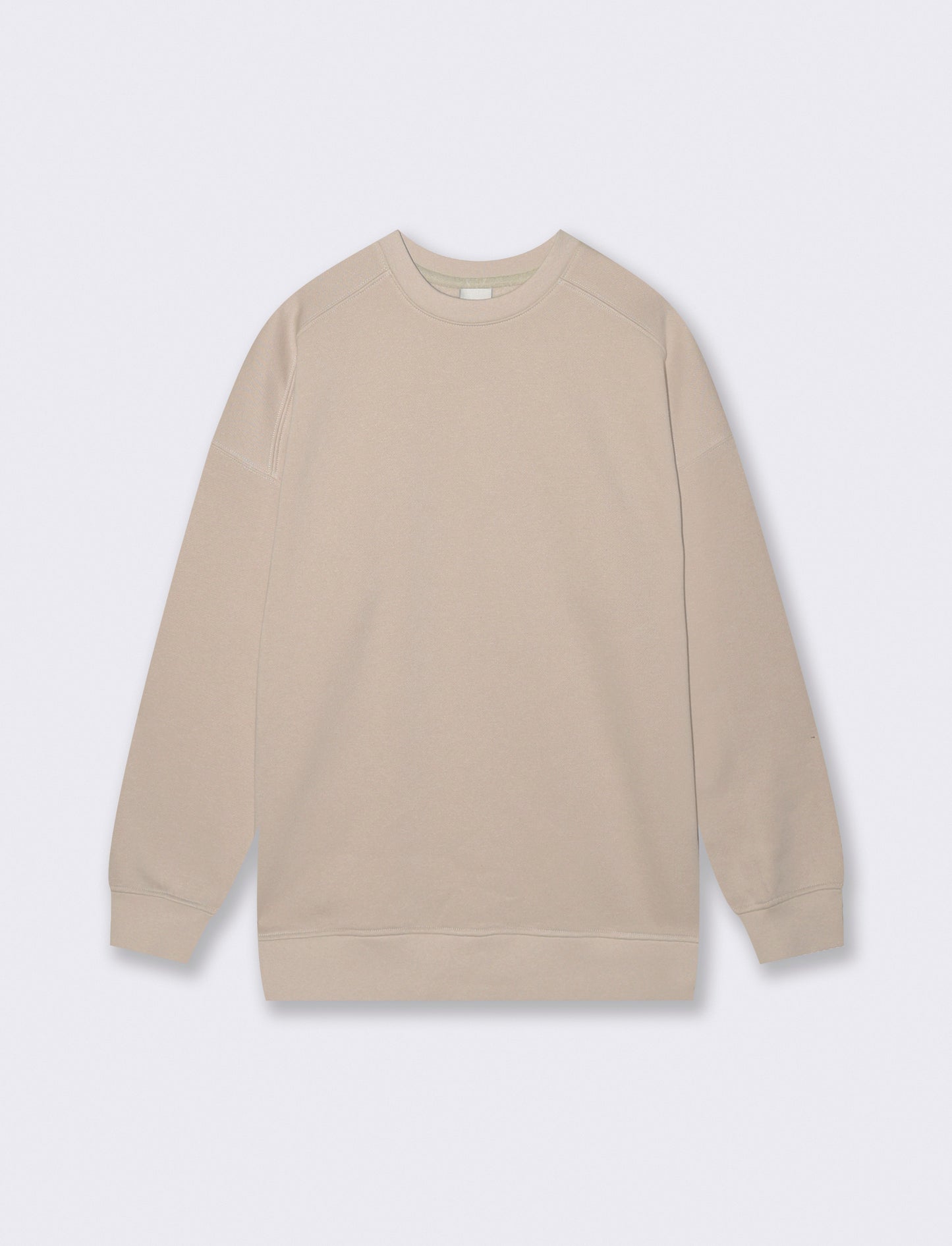 Felpa Basic Girocollo Oversize - Beige grano