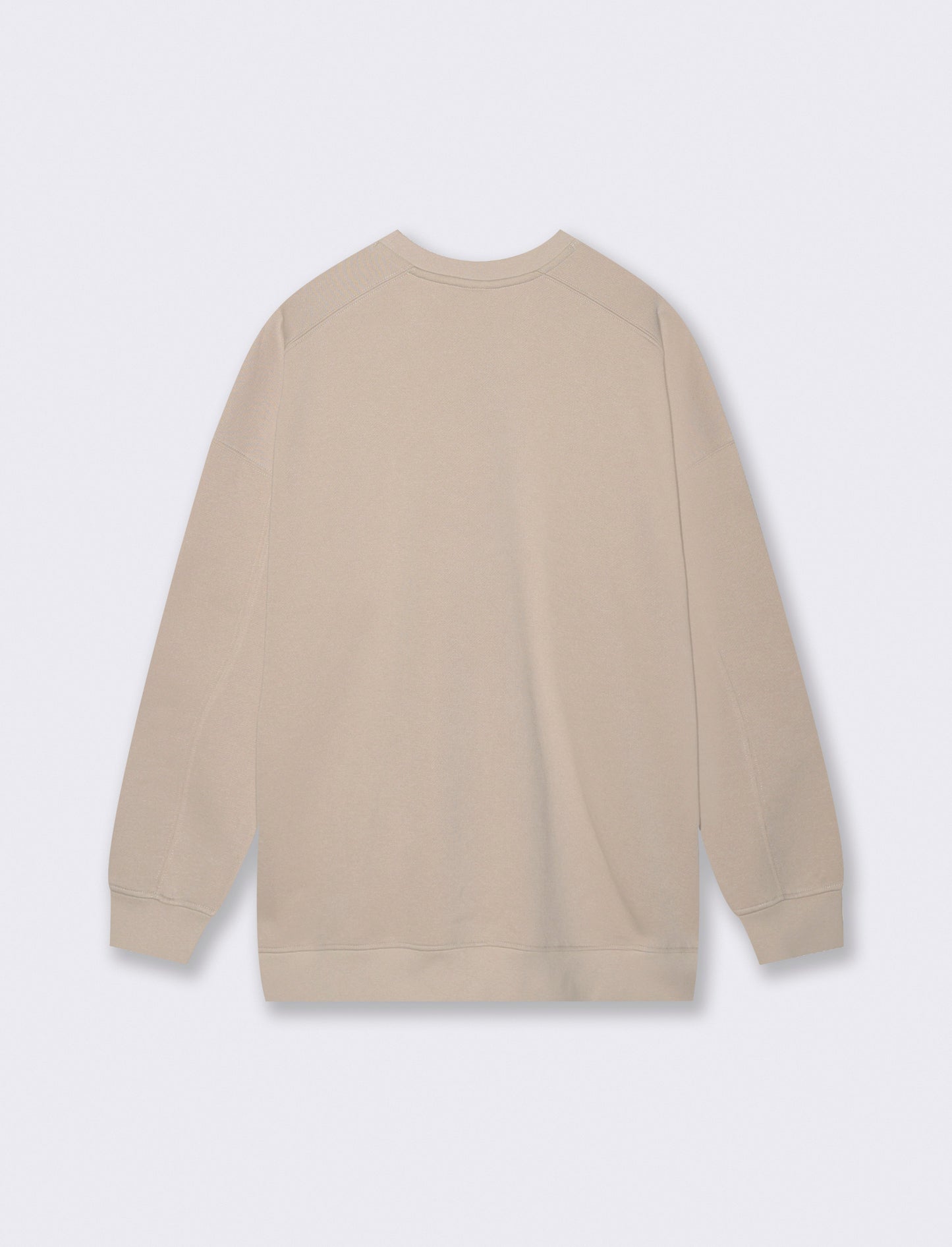 Felpa Basic Girocollo Oversize - Beige grano