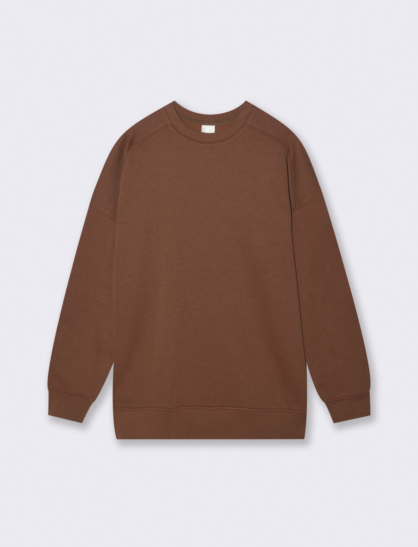 Felpa Basic Girocollo Oversize - Marrone cioccolato