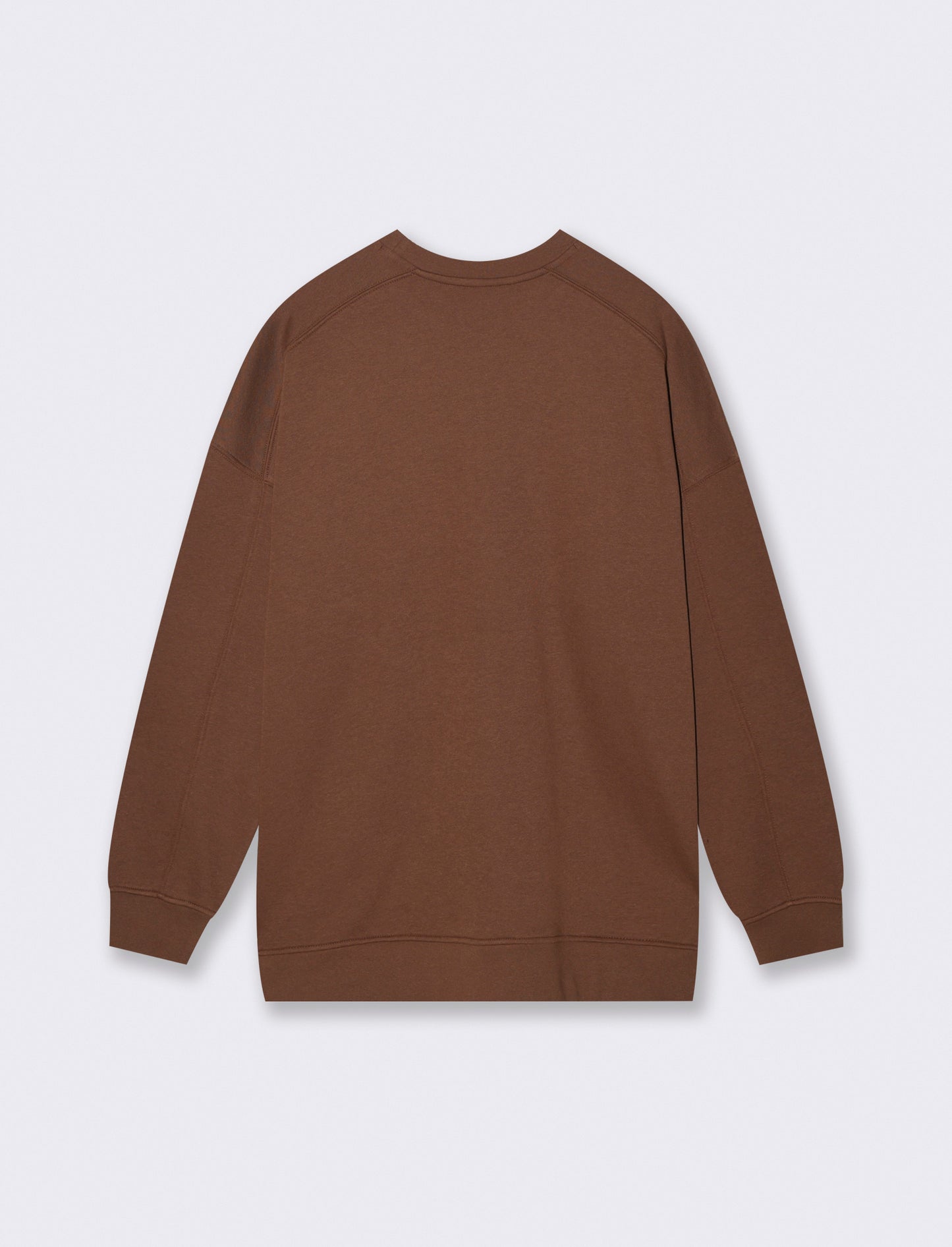 Felpa Basic Girocollo Oversize - Marrone cioccolato