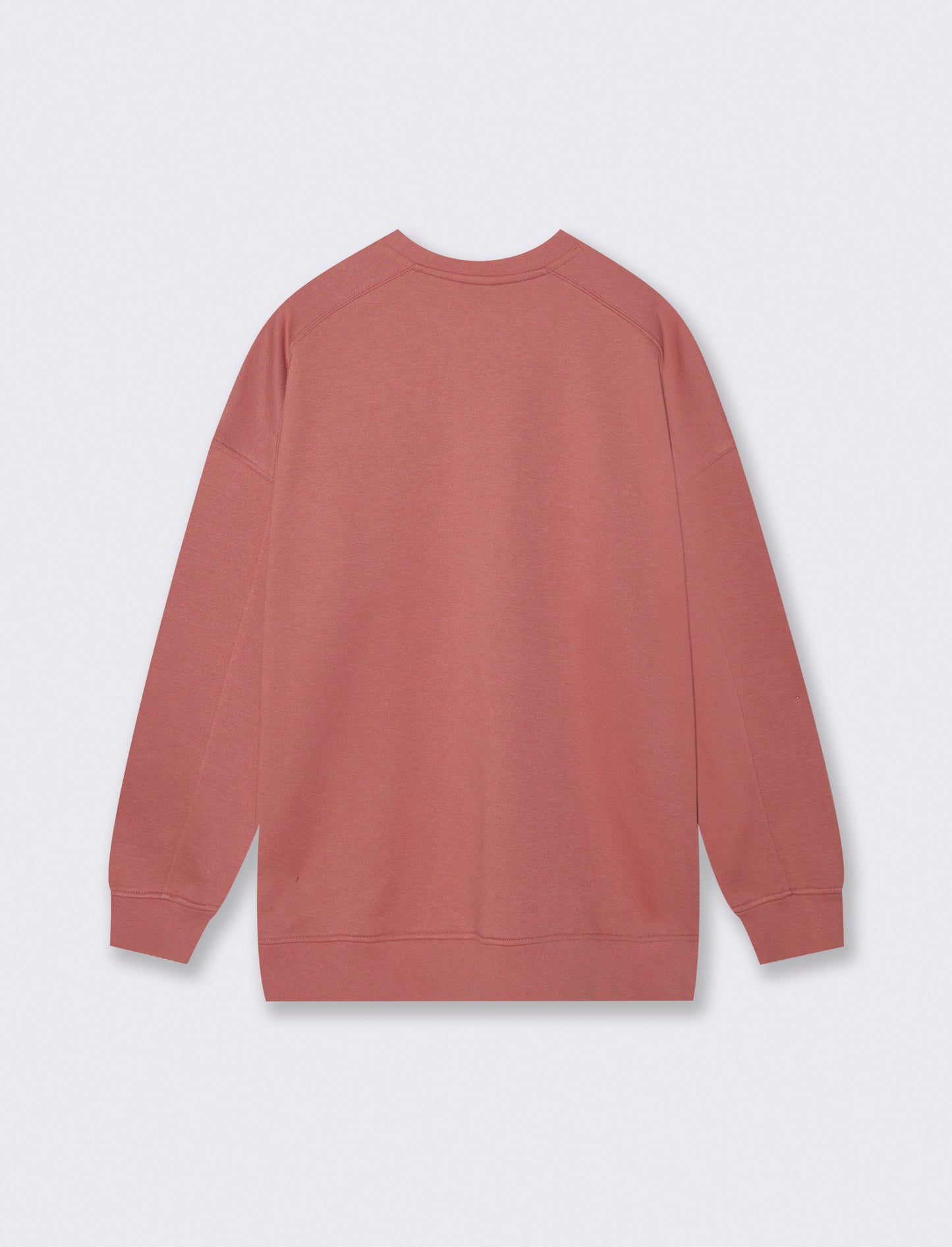 Felpa Basic Girocollo Oversize - Rosso mattone