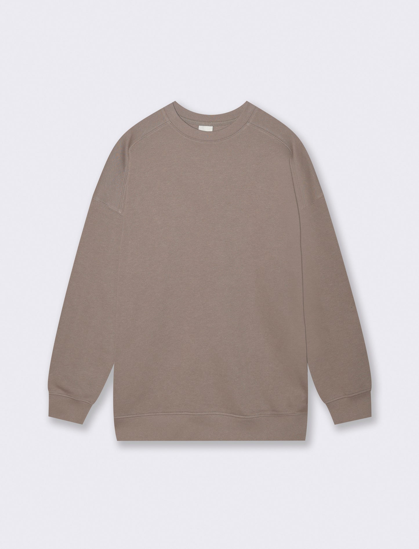 Felpa Basic Girocollo Oversize - Grigio tortora