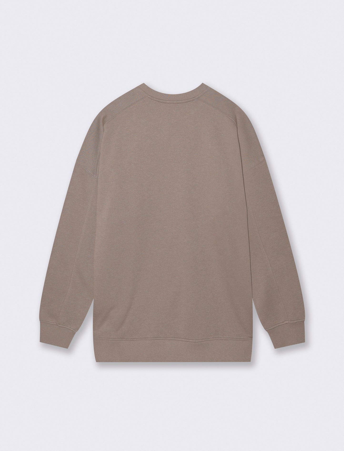 Felpa Basic Girocollo Oversize - Grigio tortora