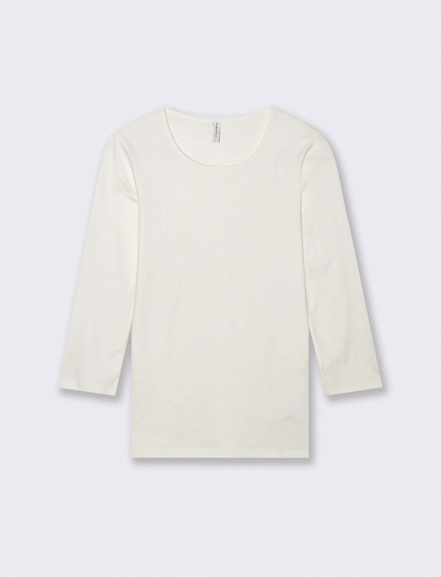 T-Shirt Manica Lunga Girocollo Skinny - Bianco latte
