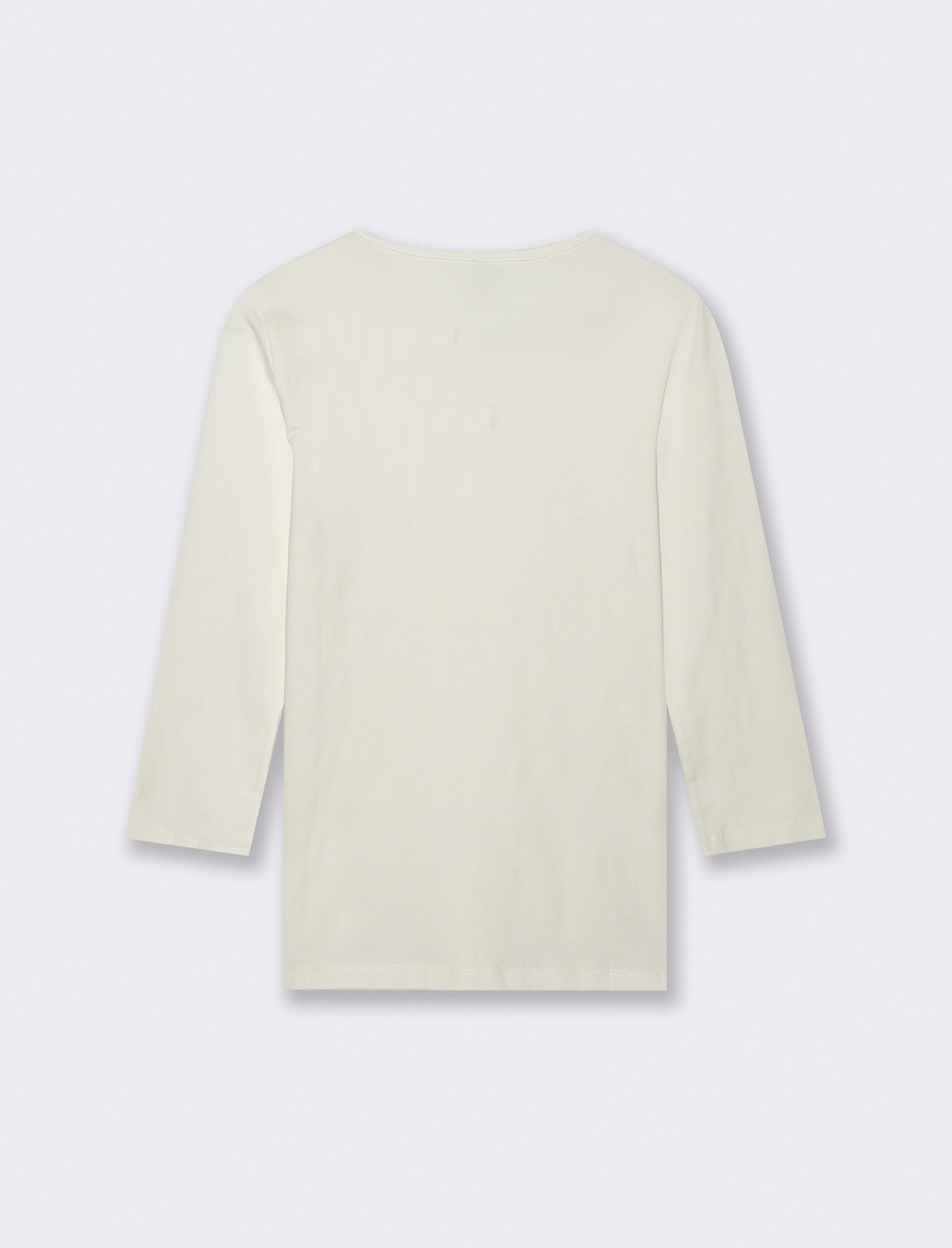 T-Shirt Manica Lunga Girocollo Skinny - Bianco latte