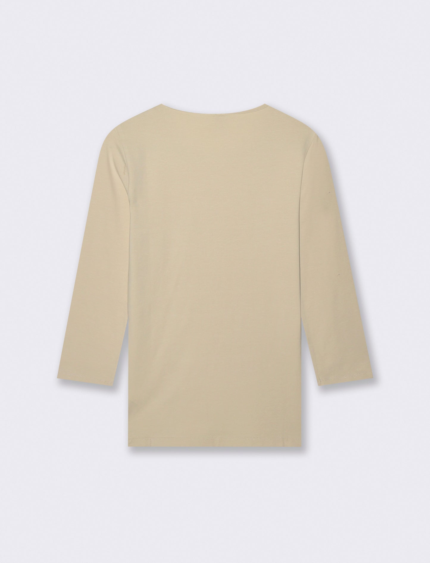 T-Shirt Manica Lunga Girocollo Skinny - Beige grano