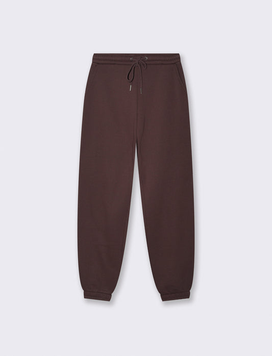 Jogger Basico Garzato con Cordoncino - Moro