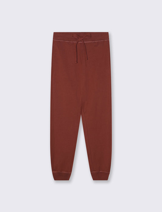 JOGGER BASICO CON ELASTICO E CULISSE - Marrone bruciato
