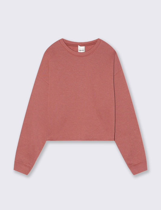 FELPA CROP - Rosso mattone