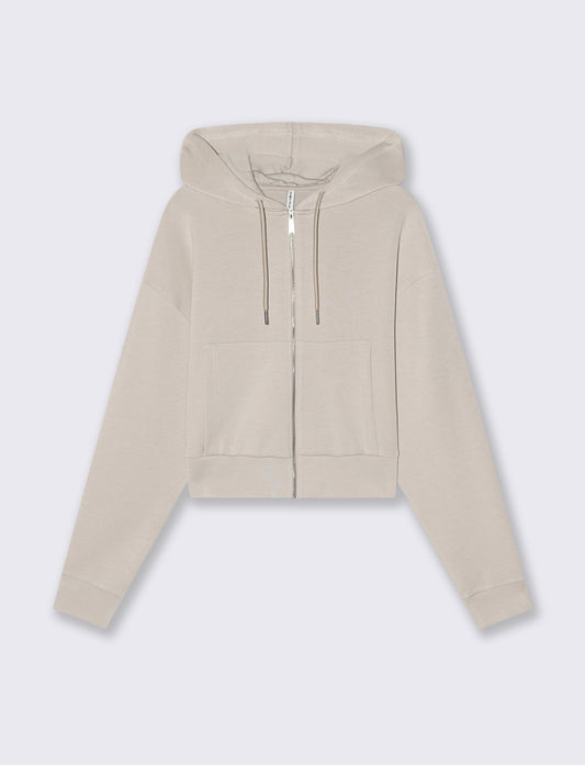 FELPA CROP - Beige grano
