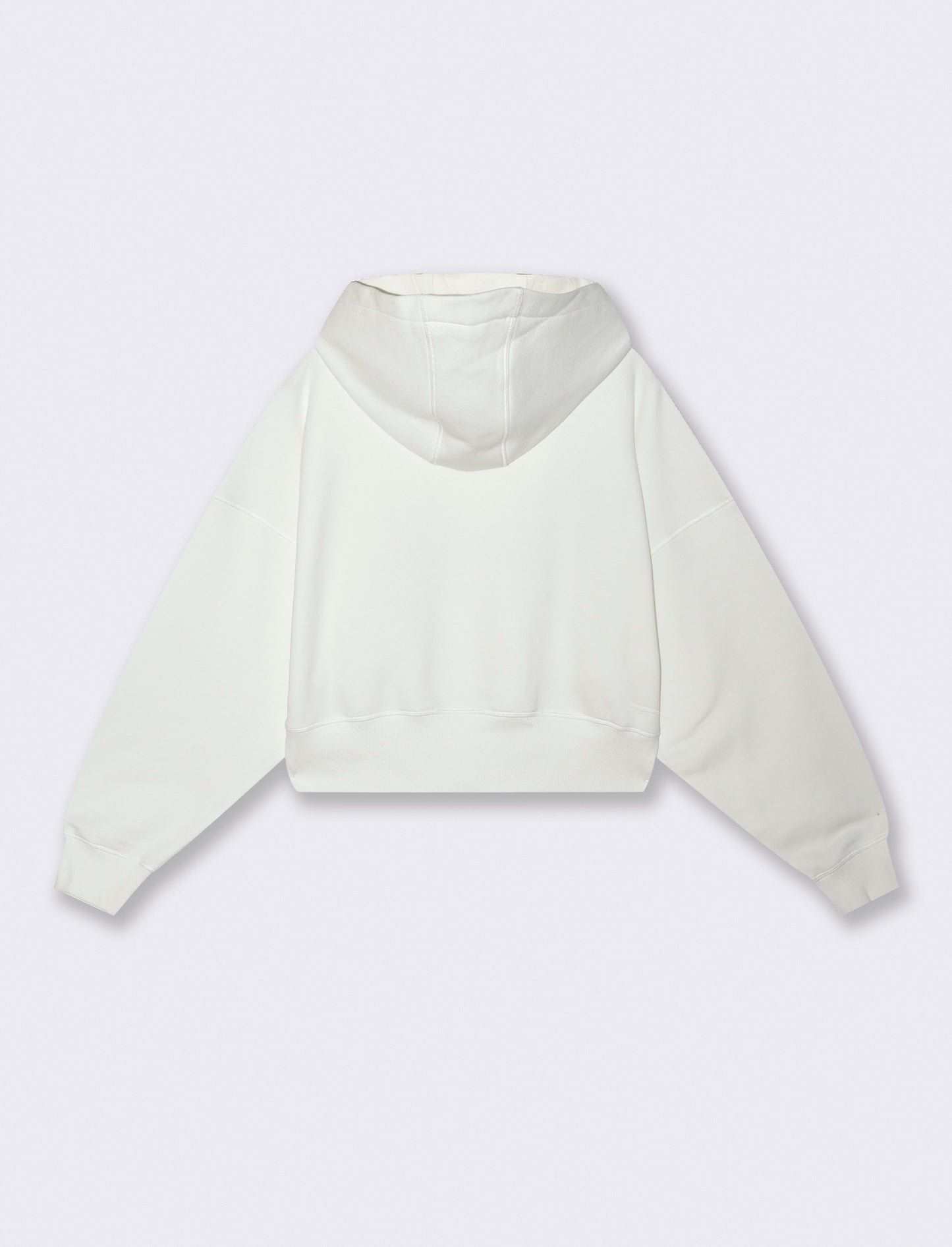 CROP HOODIE WITH KANGAROO POCKET - Beige