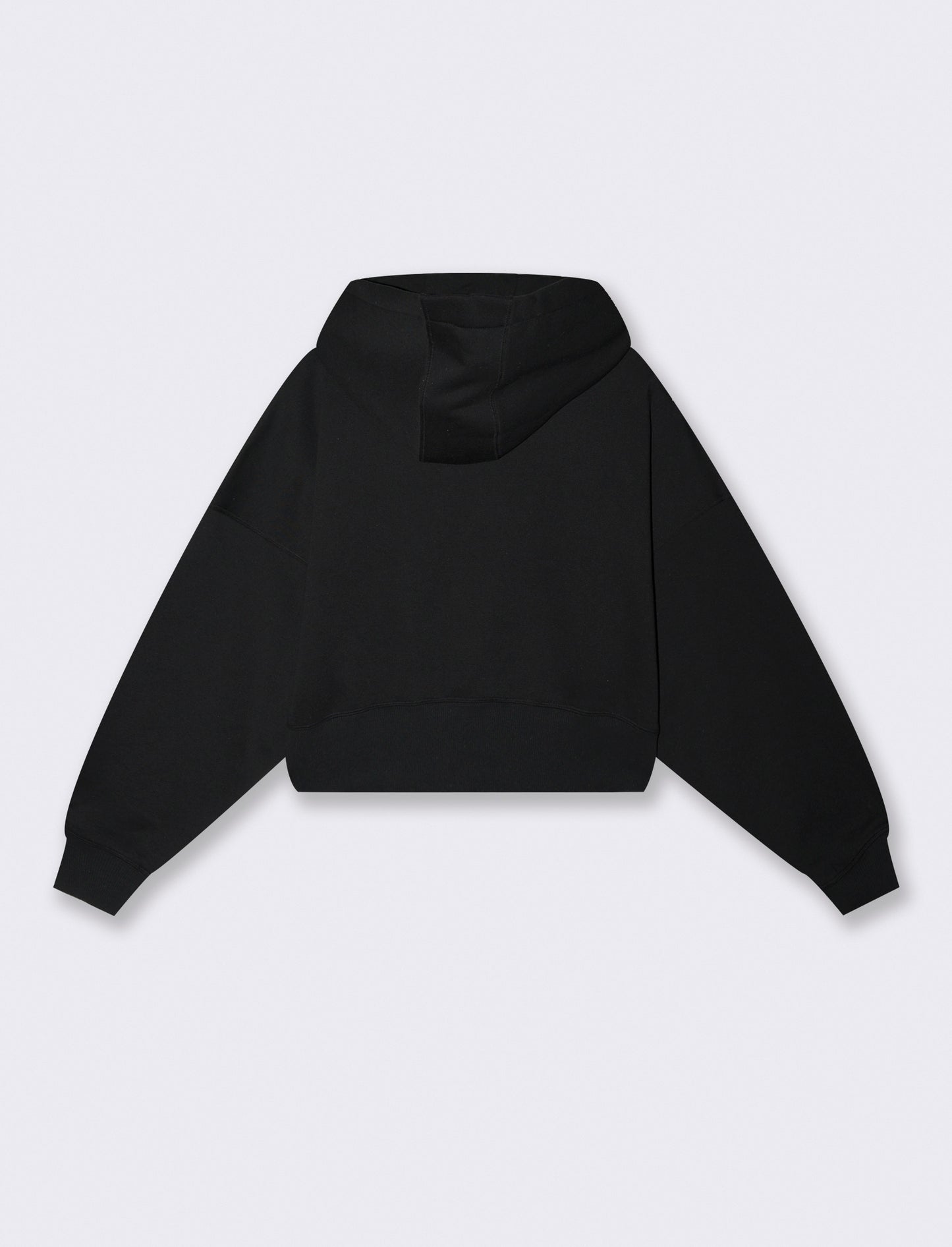 FELPA CROP CON CAPPUCCIO E TASCA MARSUPIO - Nero