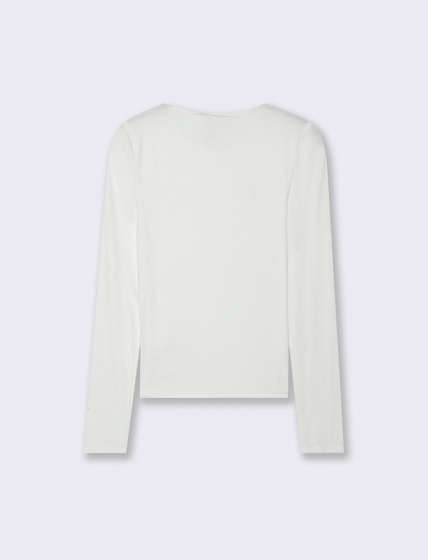T-shirt Basica Girocollo a Coste Skinny - Bianco