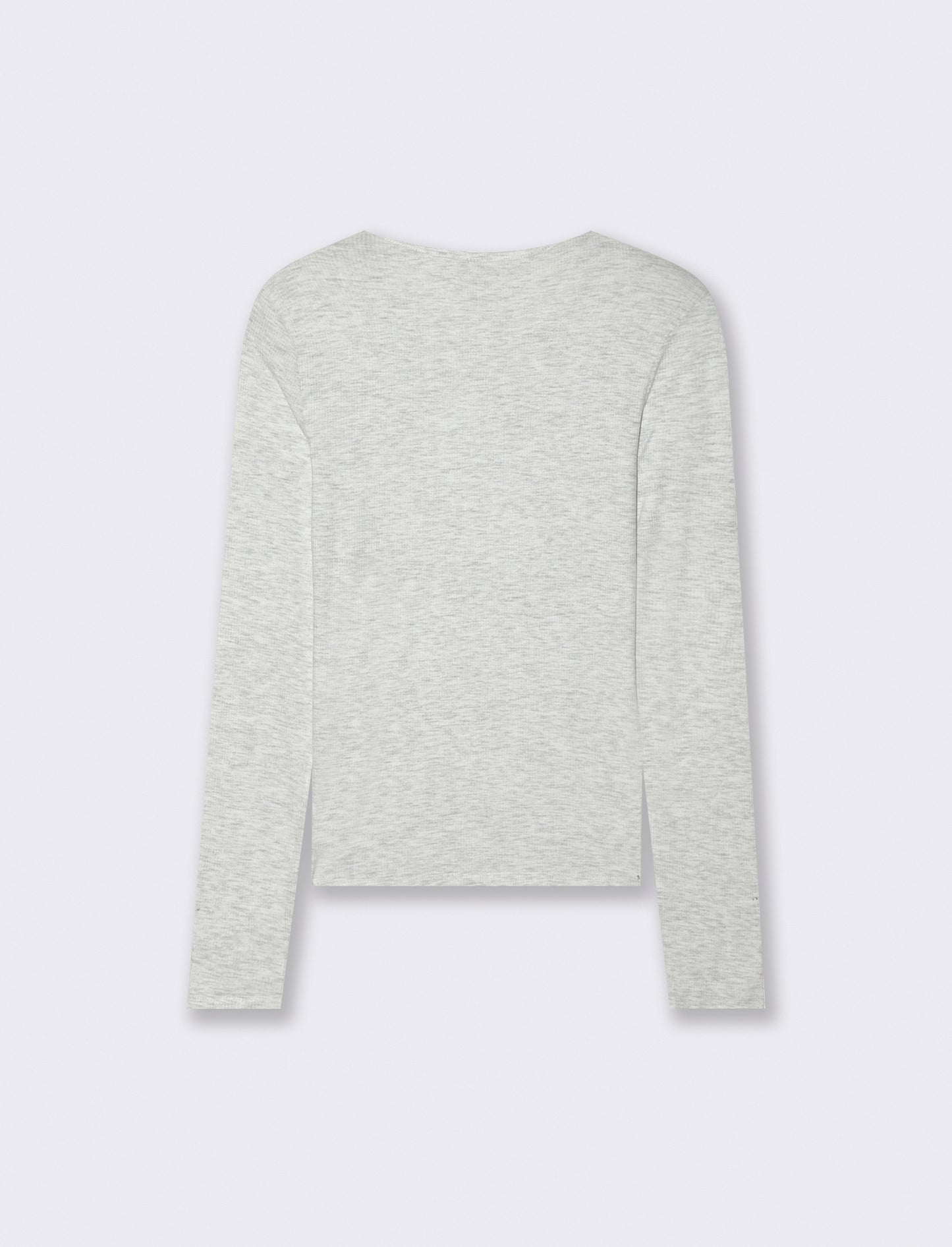 T-shirt Basica Girocollo a Coste Skinny - Grigio chiaro mel.