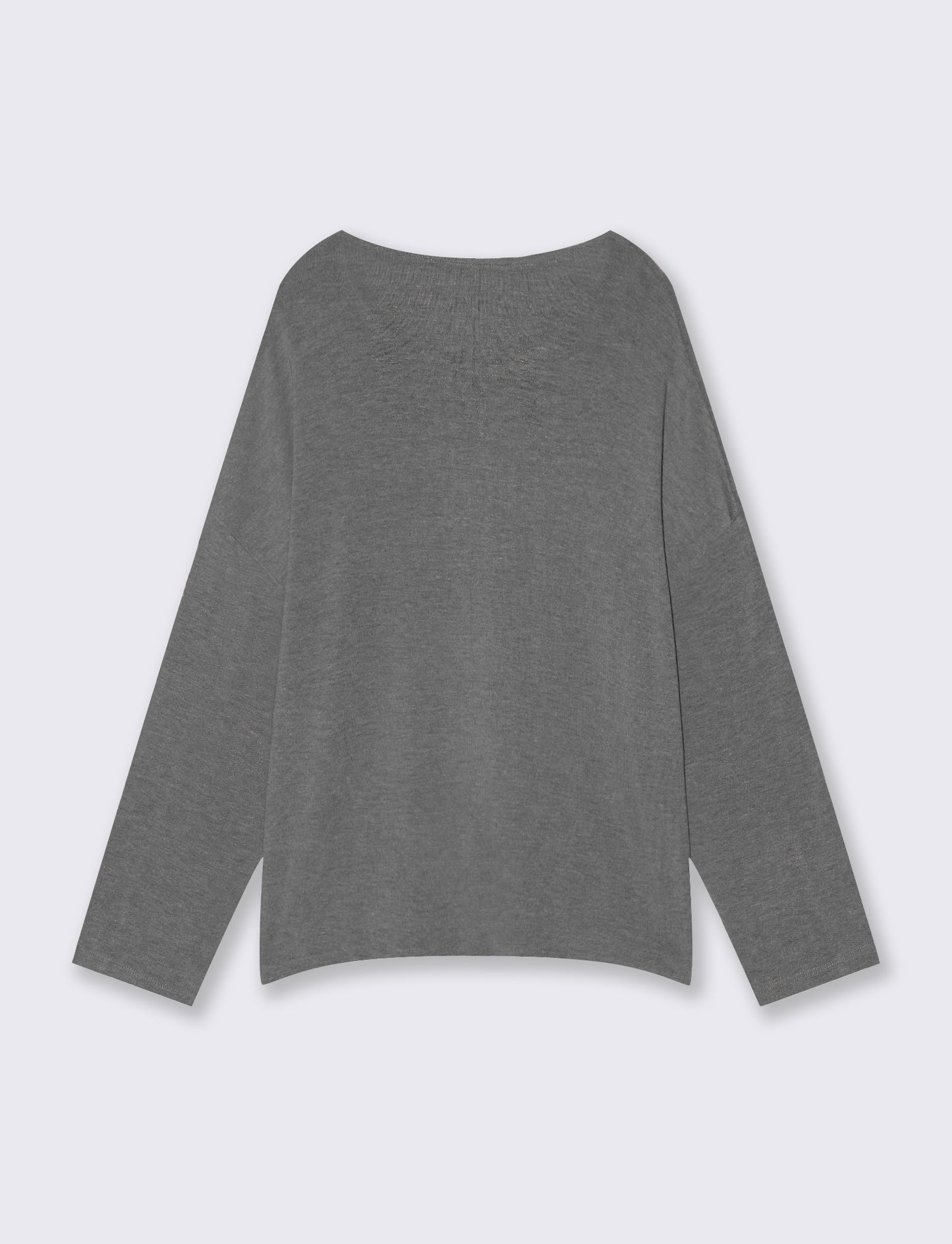 T-Shirt Manica Lunga con Spalla Scesa - Grigio scuro