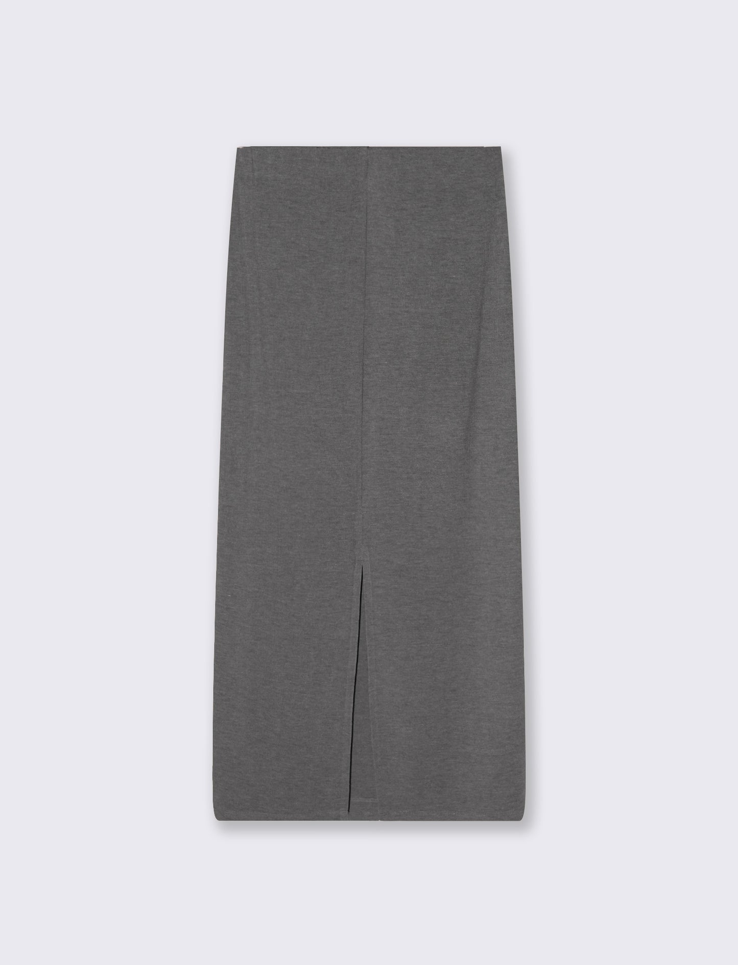 Gonna a tubino con elastico e spacco - Grigio scuro