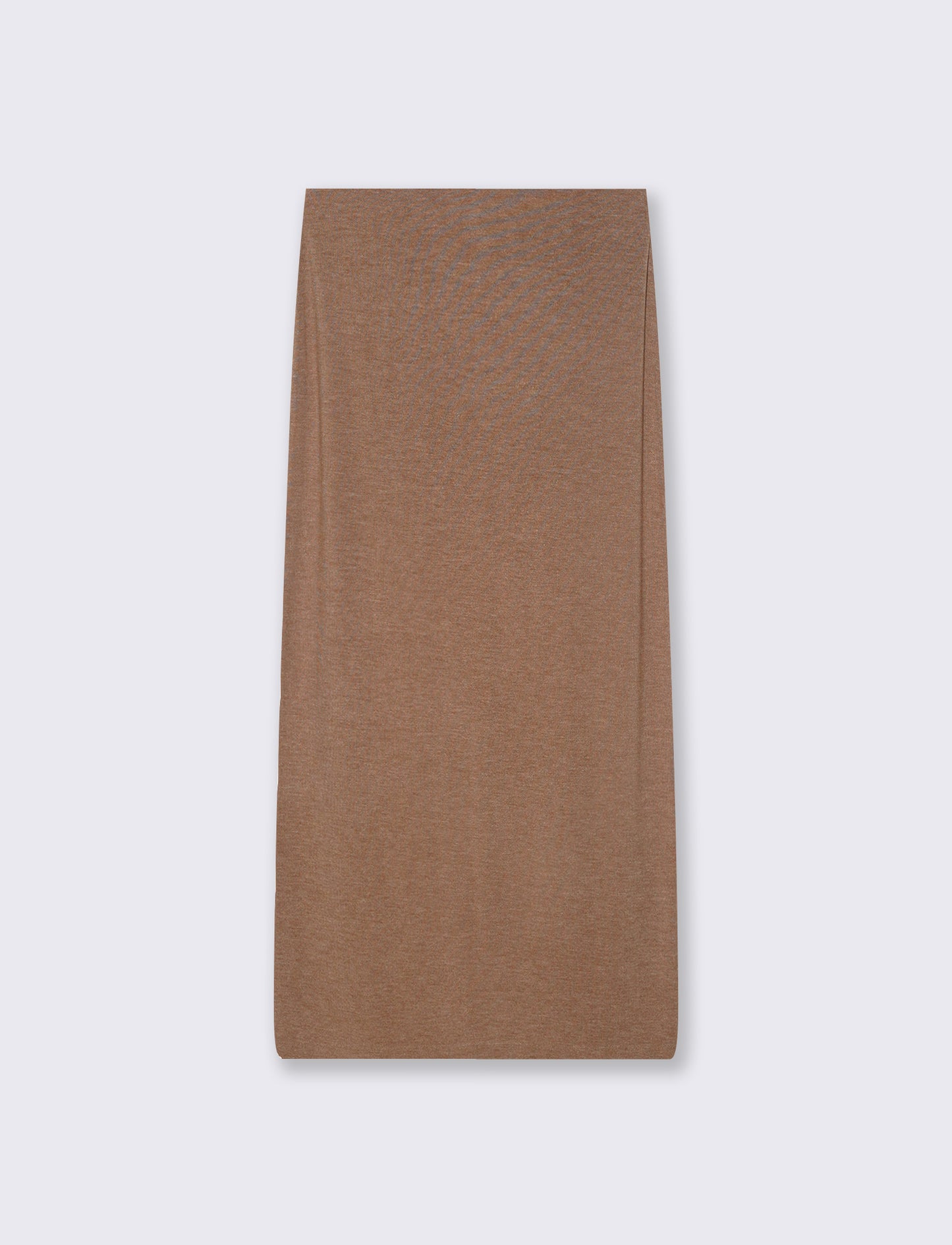 Gonna a tubino con elastico e spacco - Cammello