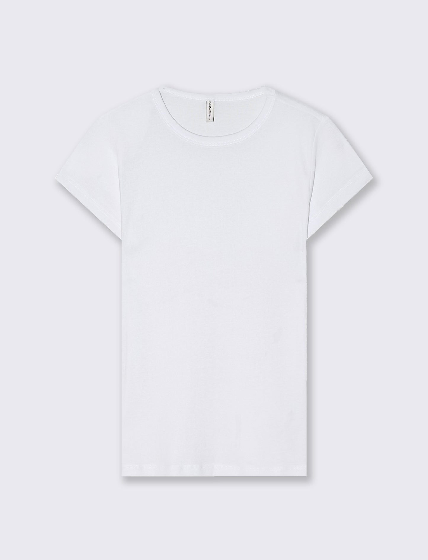T-Shirt Basica Mezza Manica Girocollo - Bianco