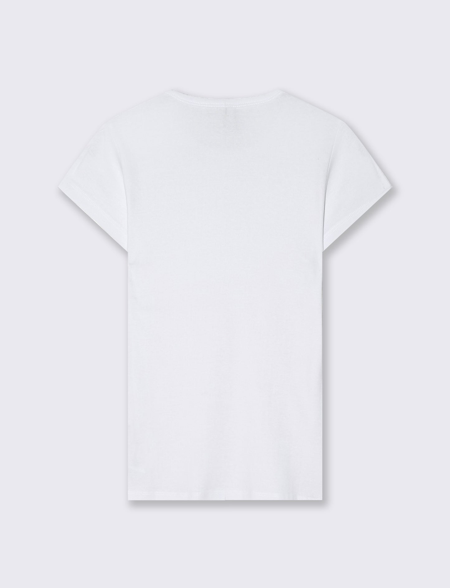 T-Shirt Basica Mezza Manica Girocollo - Bianco