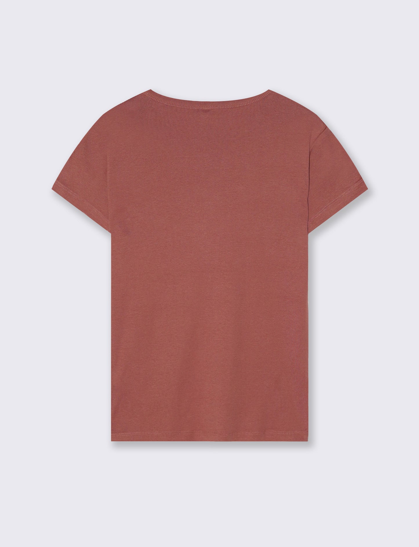 Basic Short Sleeve Crew Neck T-Shirt - Brown