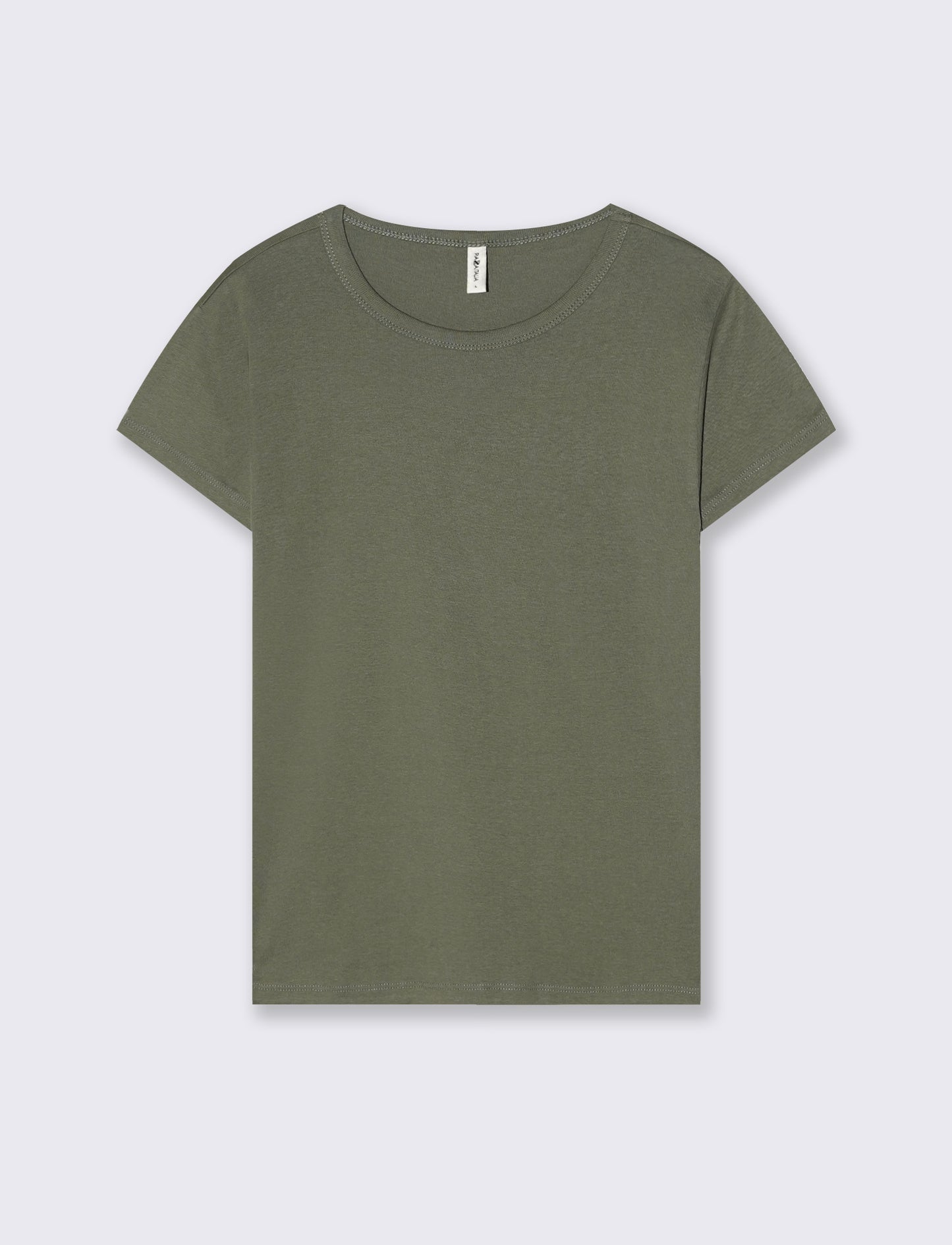 T-Shirt Basica Mezza Manica Girocollo - Verde salvia