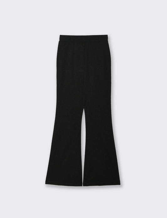 Pantalone Flare con Banda Elastica Vita - Nero