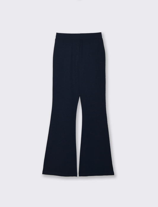 Flare Pants with Elastic Waistband - Blue