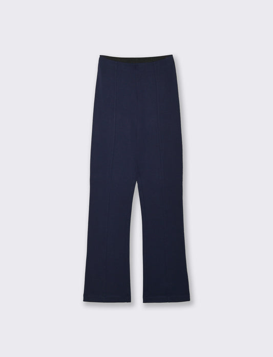 Pantalone Basico con Banda Elastica - Blu