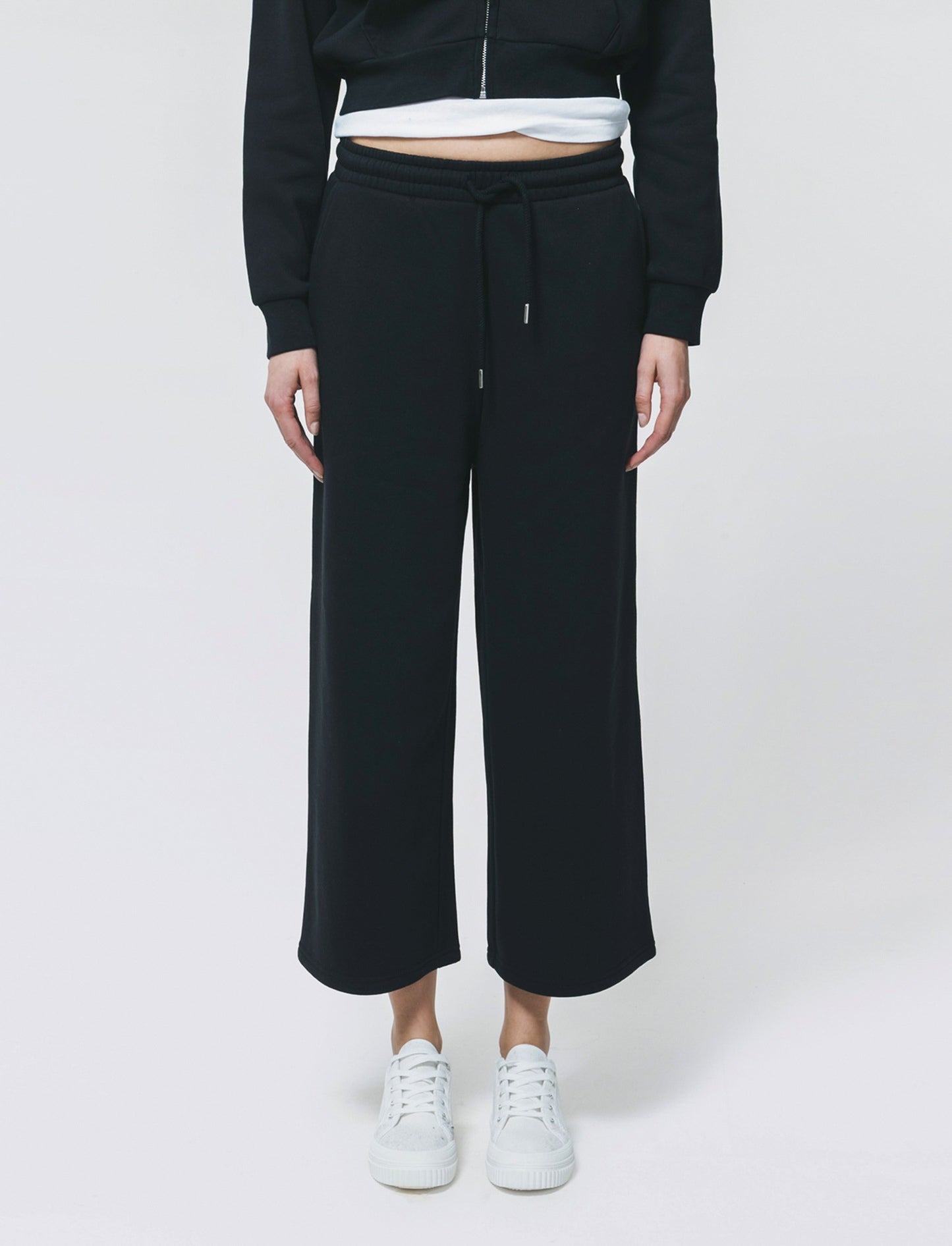 Jogger Culotte con Coulisse in Vita - Nero