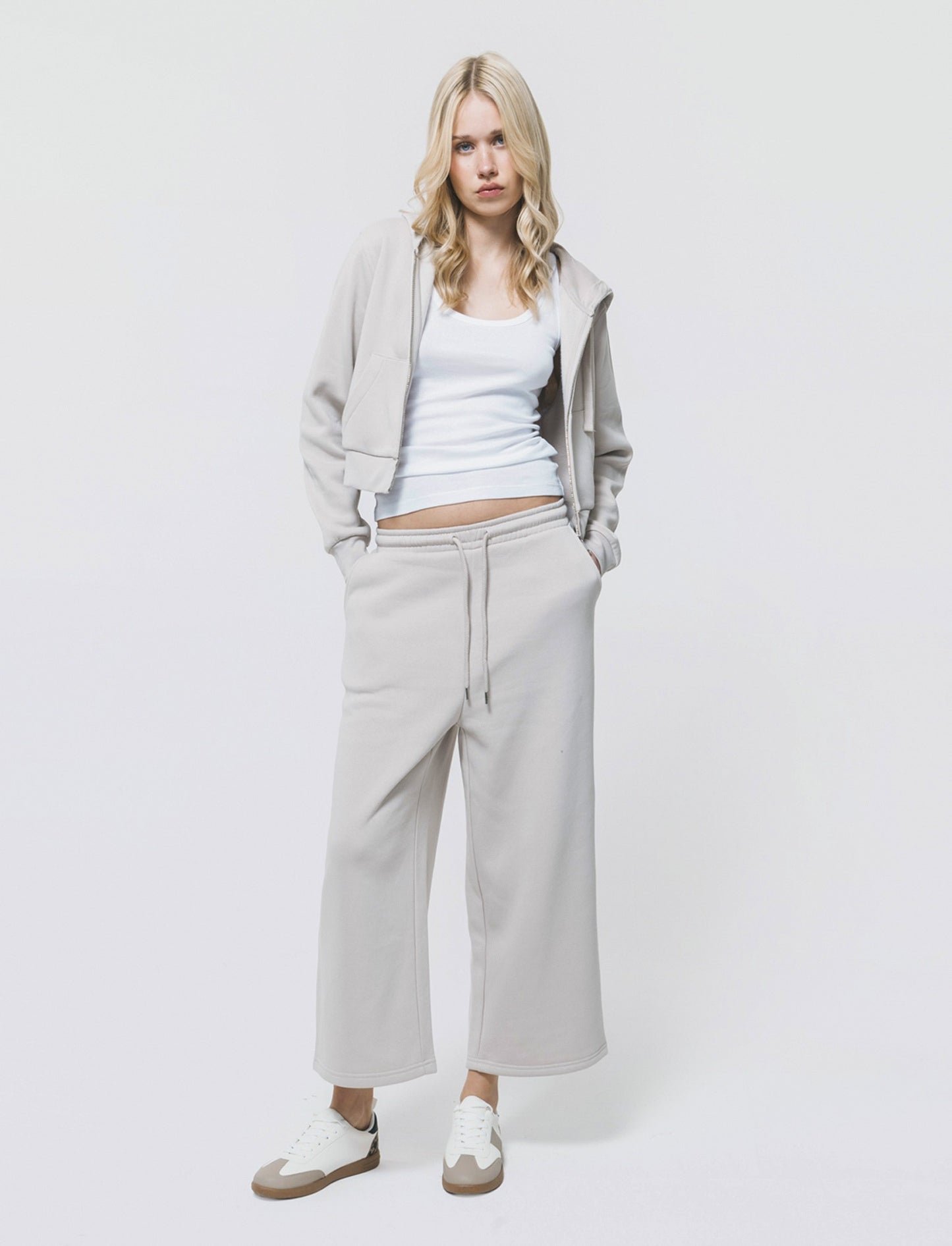 Jogger Culotte con Coulisse in Vita - Beige grano