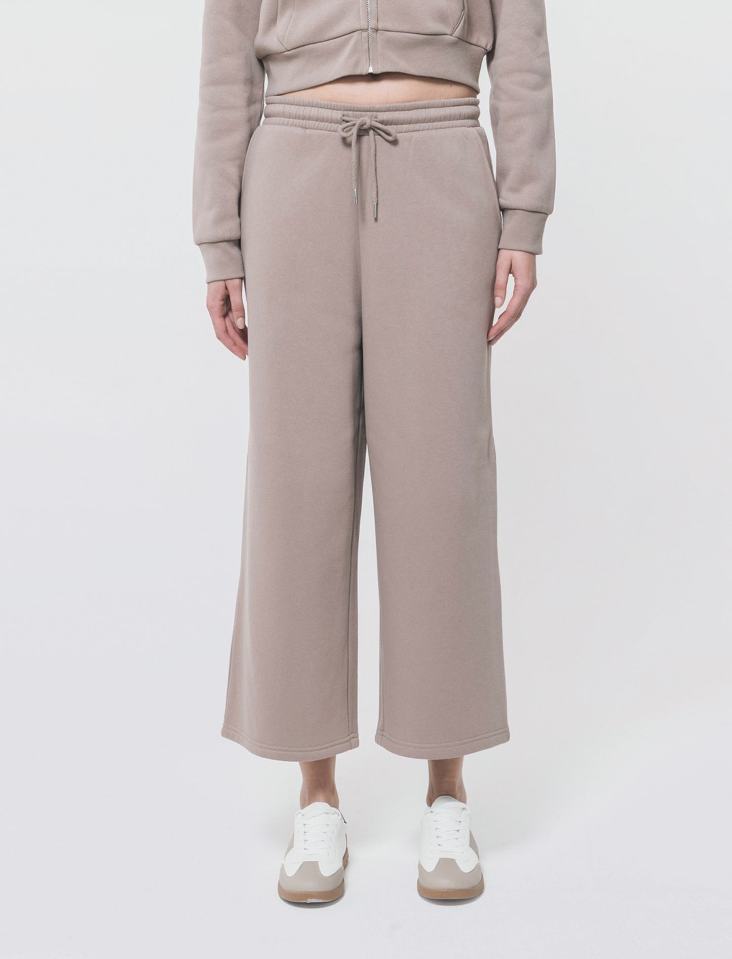 Jogger Culotte con Coulisse in Vita - Grigio tortora