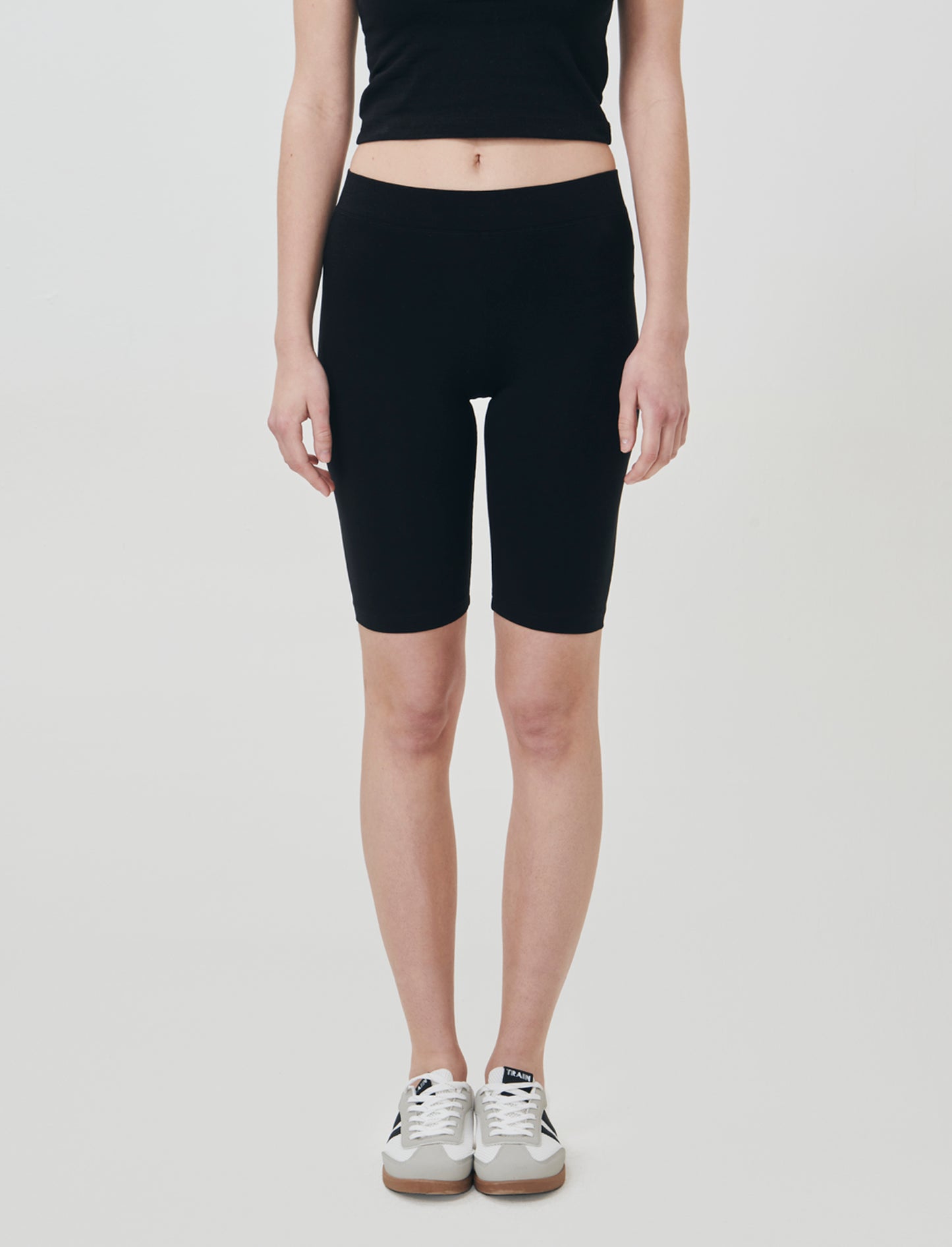 Leggings Ciclista con Fascia Elastico Vita - Nero