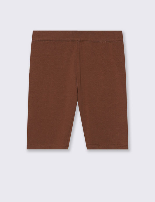 Leggings Ciclista con Fascia Elastico Vita - Marrone cioccolato
