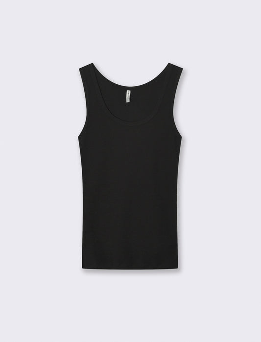 Canottiera Basica Scollo Madonna Skinny - Nero