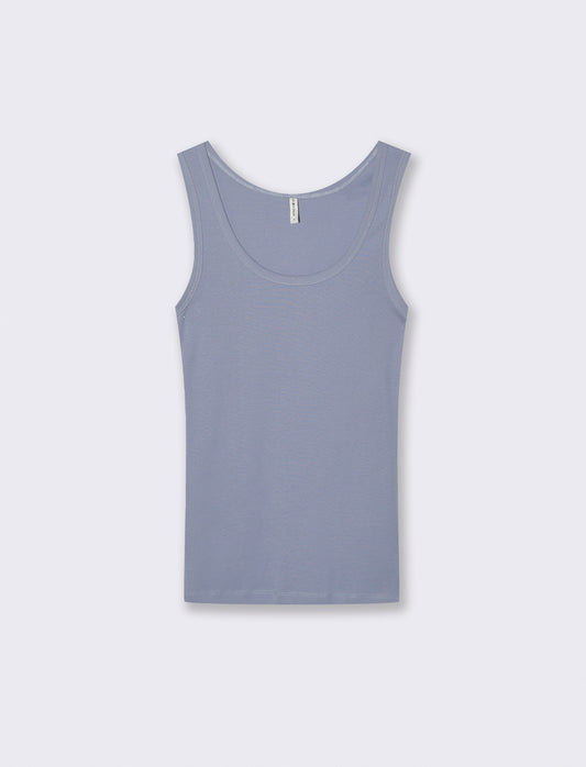 Canottiera Basica Scollo Madonna Skinny - Denim