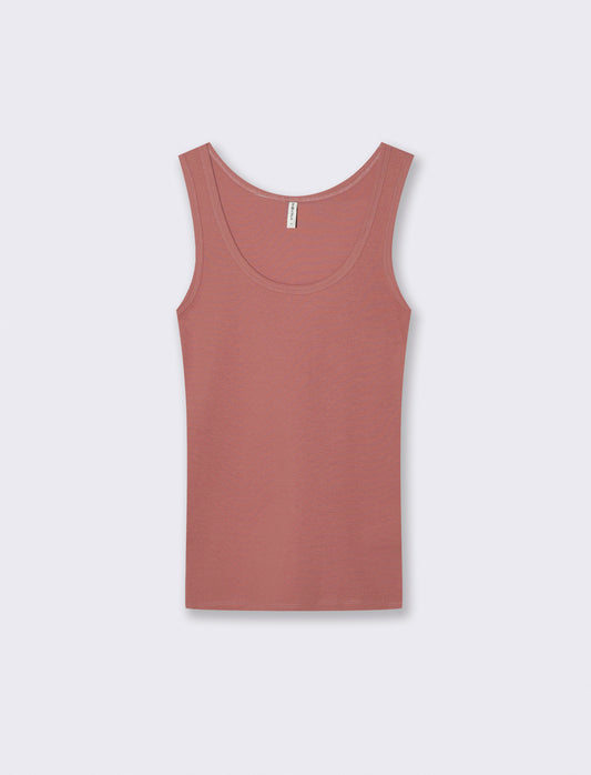 Canottiera Basica Scollo Madonna Skinny - Rosso mattone