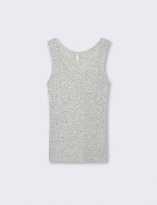 Canottiera Basica Scollo Madonna Skinny - Grigio chiaro mel.
