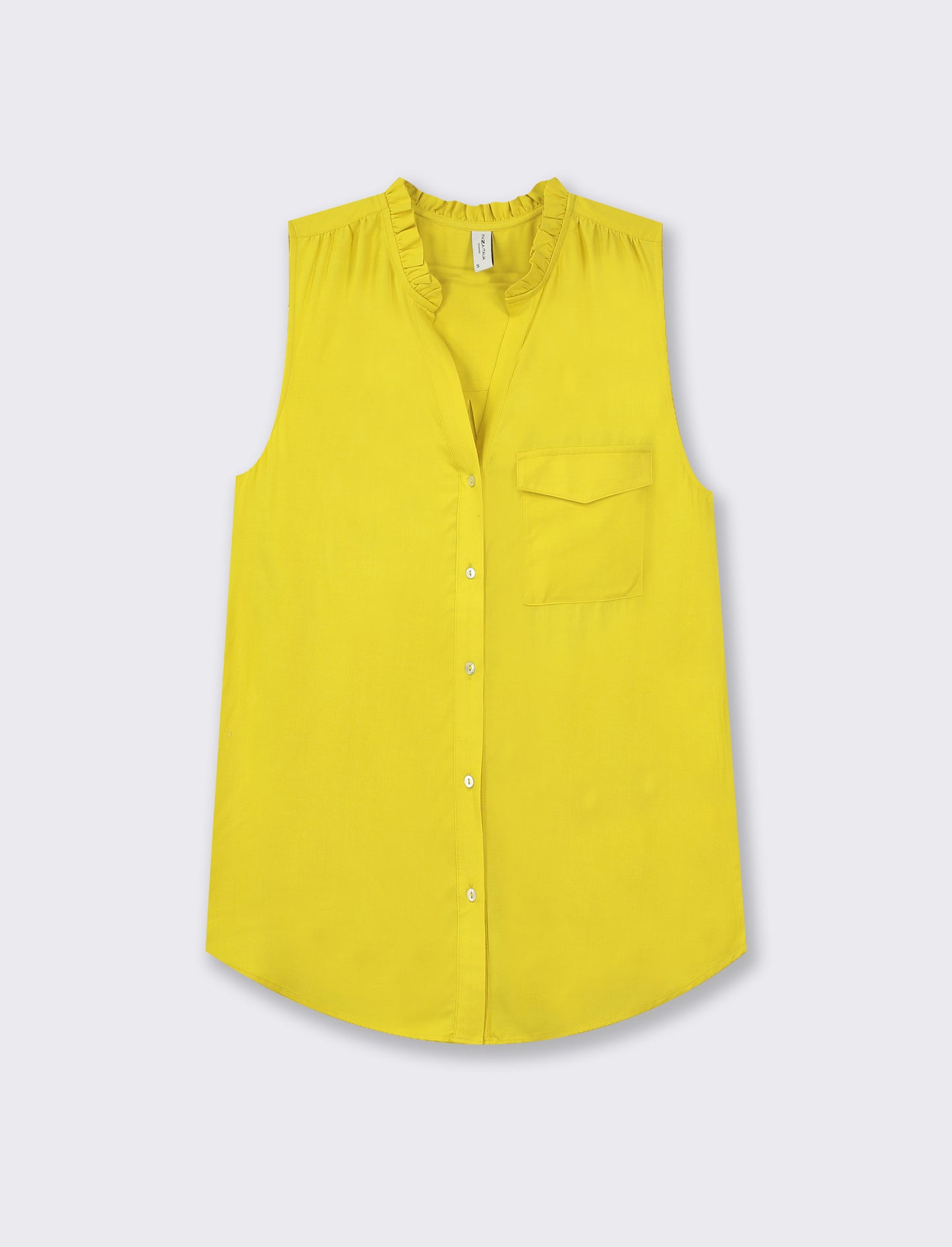 Kimono Sleeve Bowling Collar Shirt - Yellow