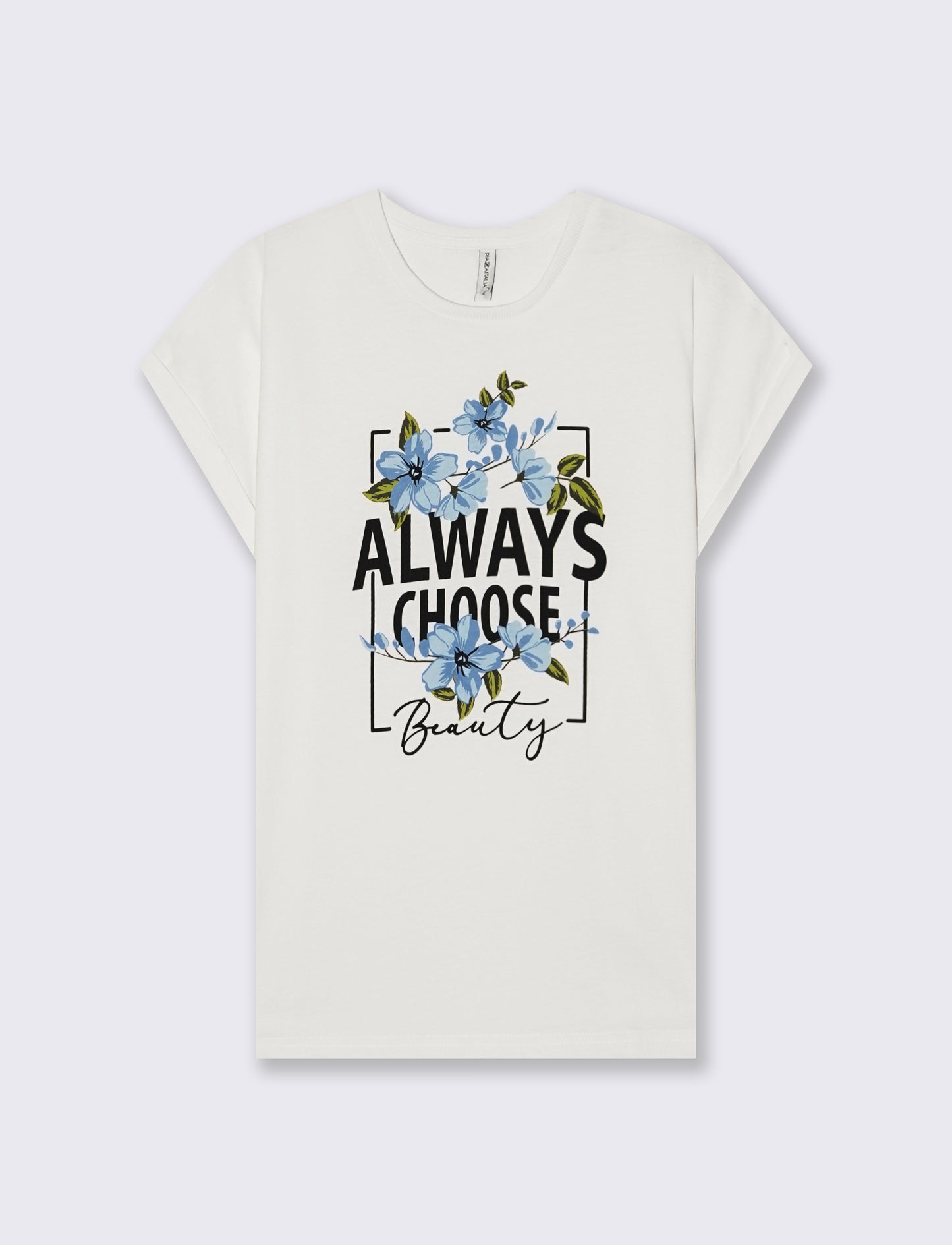 T-Shirt Manica Corta con Stampa e Spalle Scesa - var 1