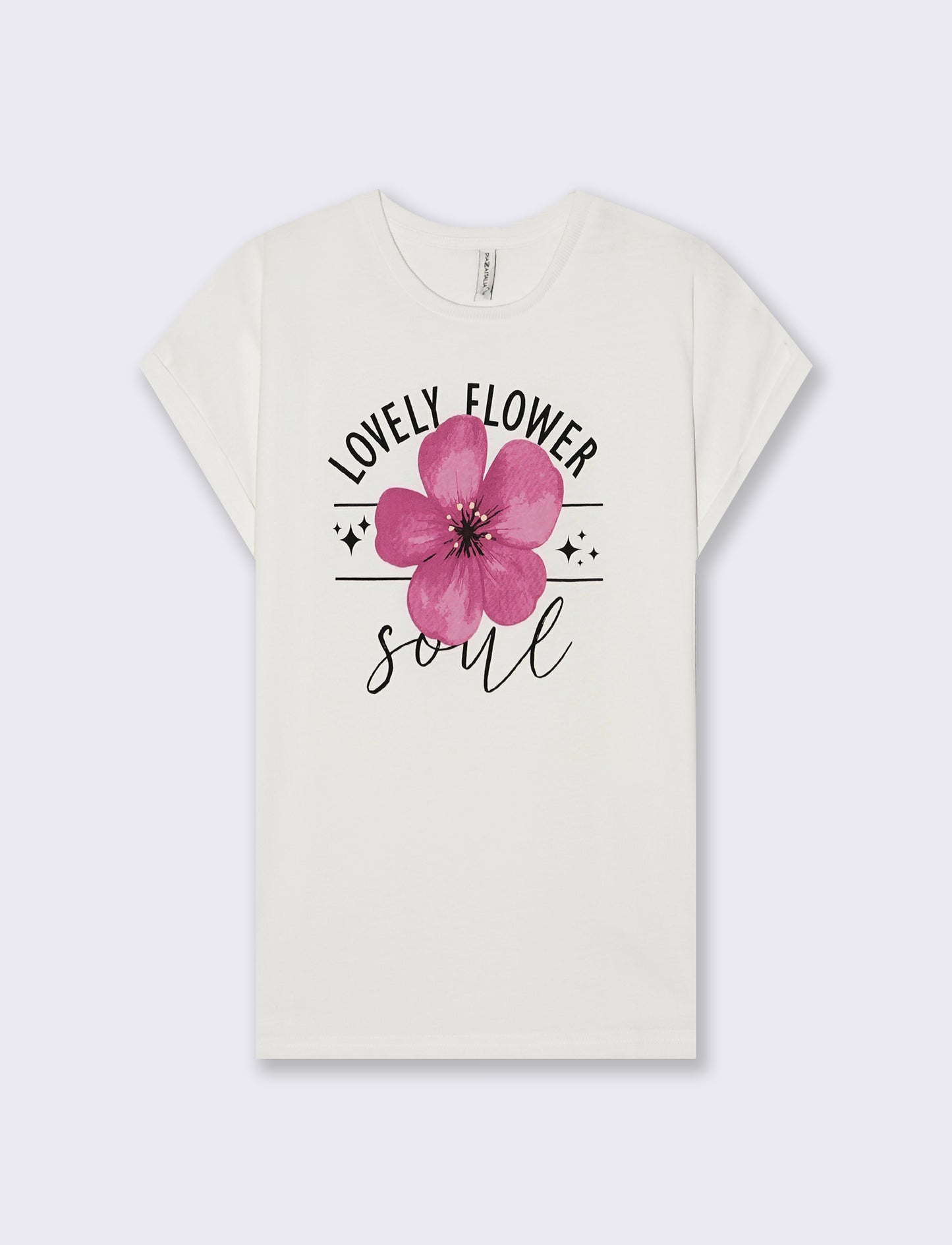 T-Shirt Manica Corta con Stampa e Spalle Scesa - var 2