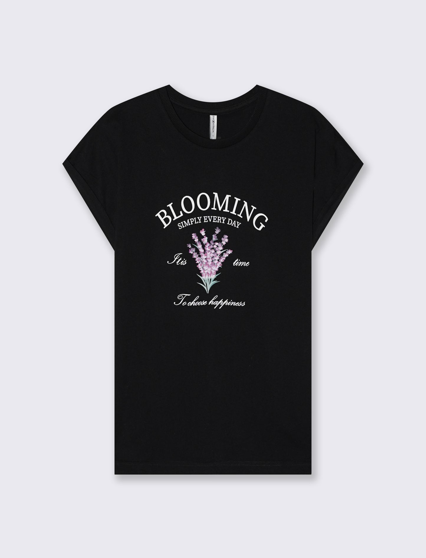 T-Shirt Manica Corta con Stampa e Spalle Scesa - var 3
