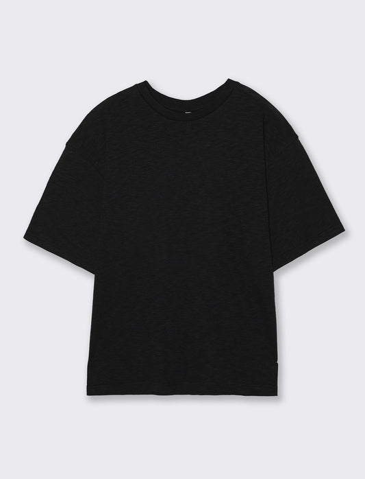 Comfortable Short Sleeve Crew Neck Shirt - Black