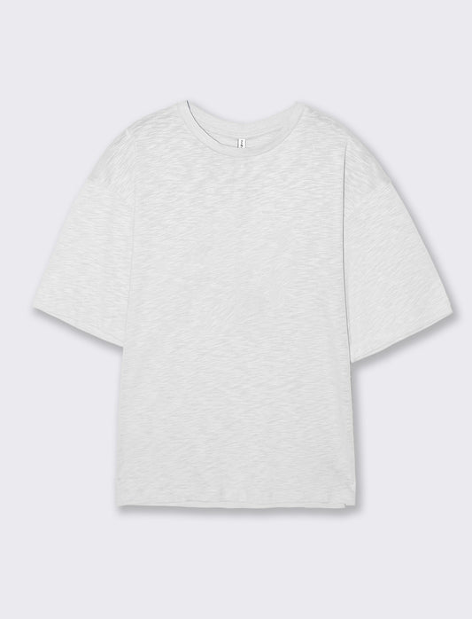Comfortable Short Sleeve Crew Neck Shirt - White